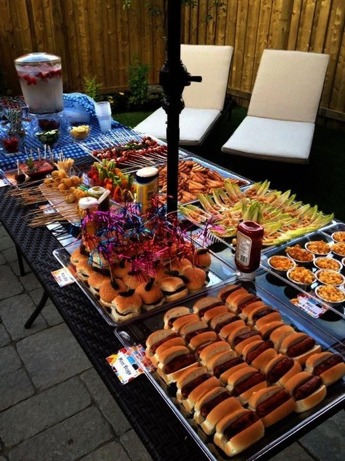 Outside Graduation Party Food Ideas
 Outdoor bbq I like that all of the food is "mini