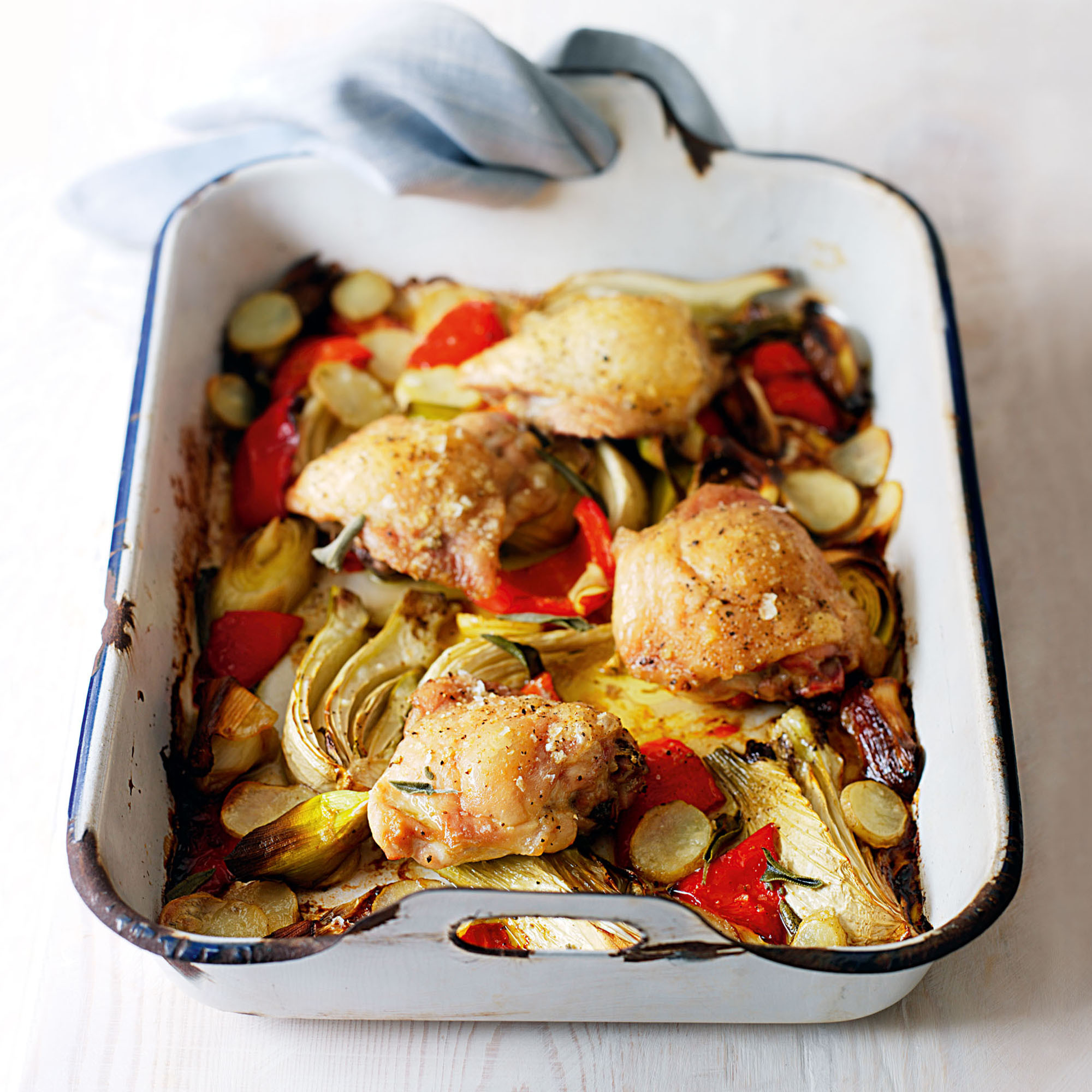Oven Roasted Chicken Pieces And Vegetables
 Chicken Thighs with Roasted Ve ables Woman And Home
