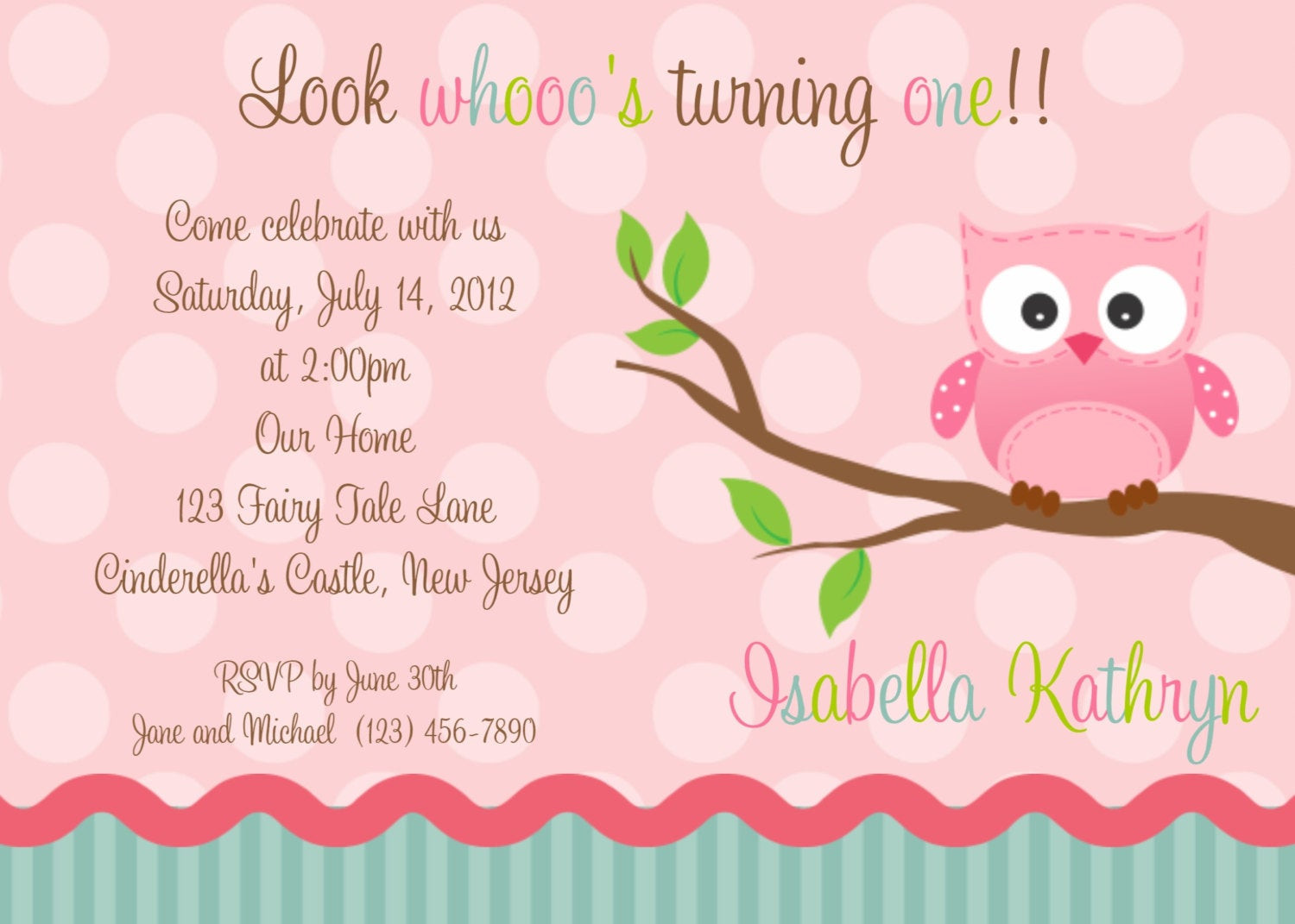 Owl 1st Birthday Invitations
 First Birthday Pink Owl Invitation Personalized Custom Owl