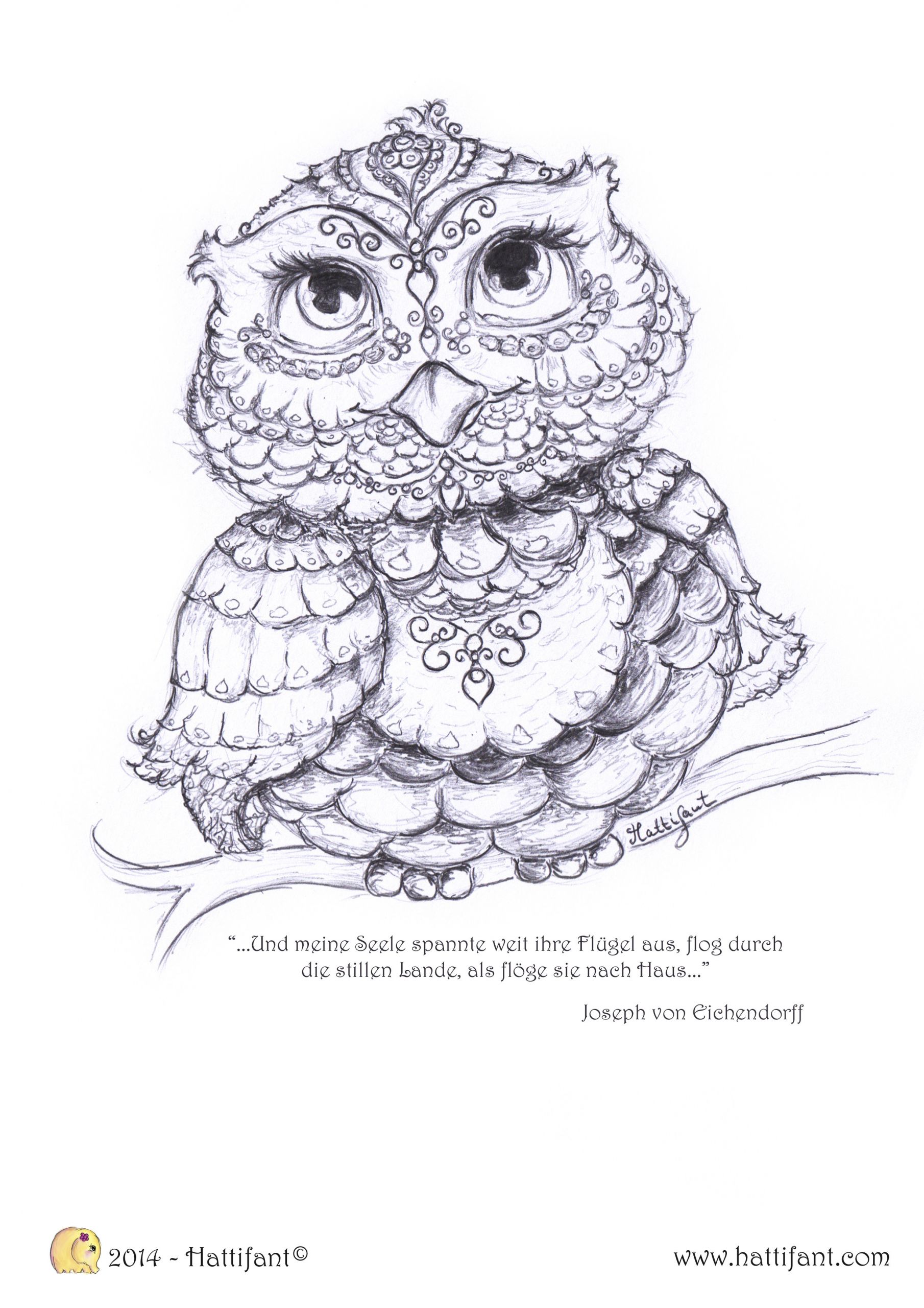 Owl Adult Coloring Pages
 Being up with the owls Hattifant