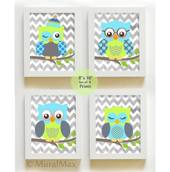 Owl Decor For Baby Room
 Baby Room Decor Owl Decor Nursery art Set of 4 Prints