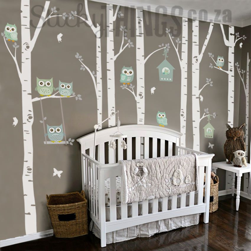 Owl Decor For Baby Room
 The Owl Nursery Wall Vinyl Forest StickyThings