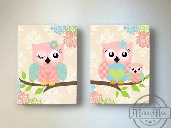 Owl Decor For Baby Room
 Kids Wall Art Owl Nursery Baby Girl Owl Decor Owl Nursery