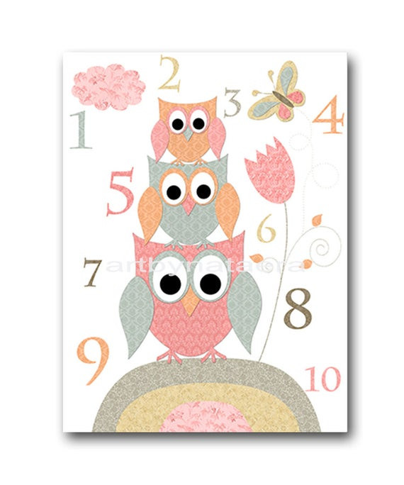 Owl Decor For Baby Room
 Kids Wall Art Owl Nursery Owl Decor Baby Nursery by