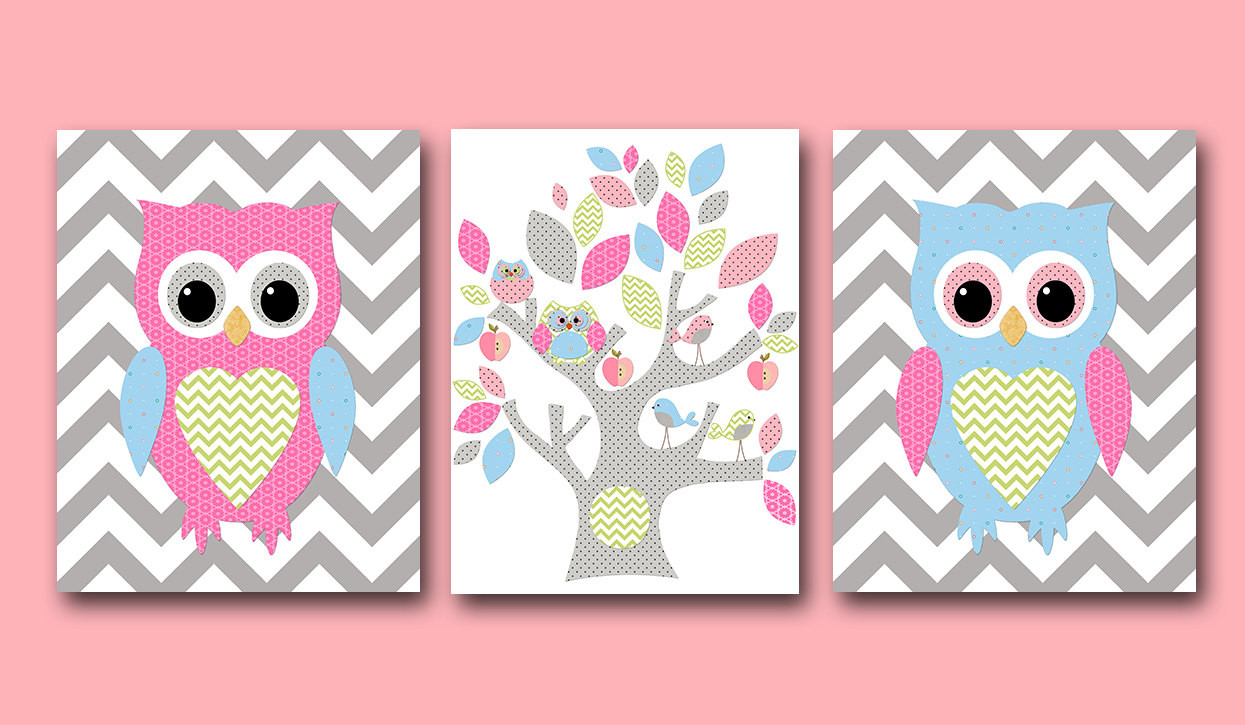 Owl Decor For Baby Room
 Owl Decor Owl Nursery Baby Girl Nursery Decor Children Art