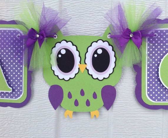 Owl Decor For Baby Shower
 Owl baby shower baby shower banner purple owl decorations