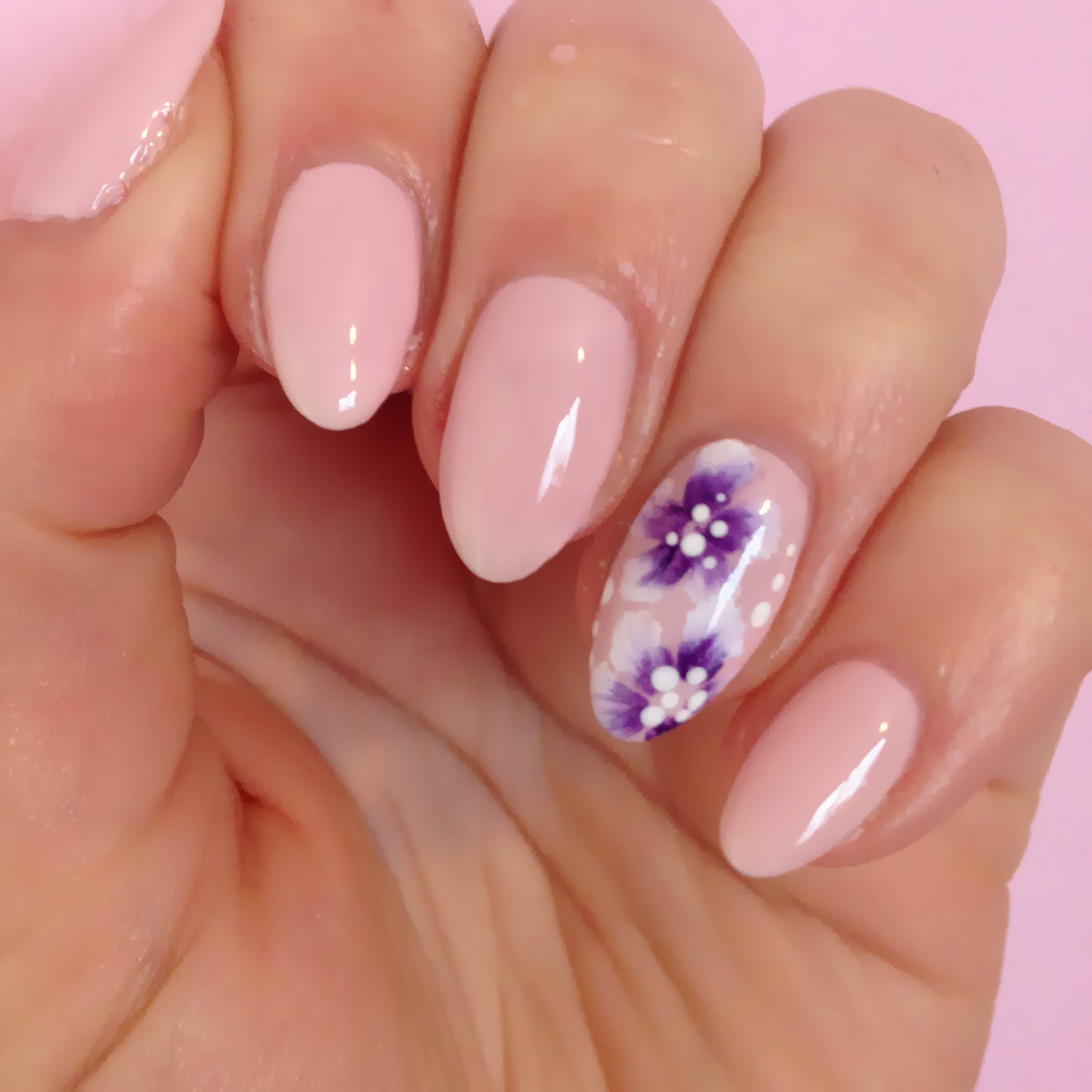 Pale Pink Nail Designs
 e Stroke Flower Nails