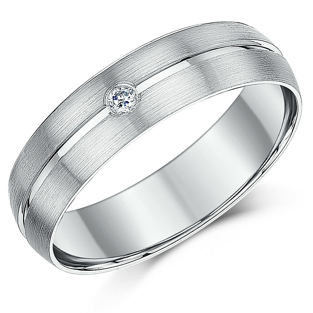 Palladium Wedding Rings
 Palladium Ring 950 Diamond Engagement Wedding 6mm Band