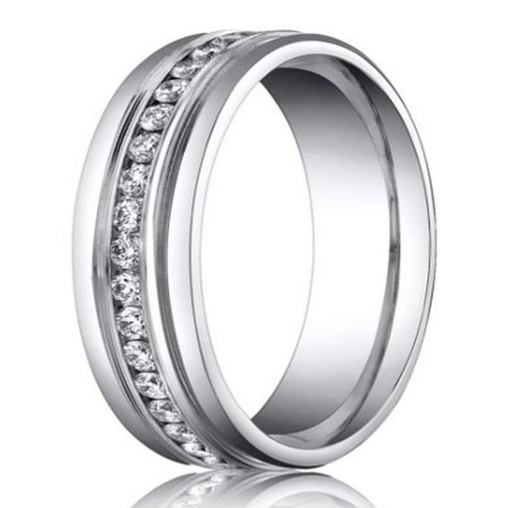 Palladium Wedding Rings
 6mm Benchmark Palladium Men’s Diamond Eternity Wedding