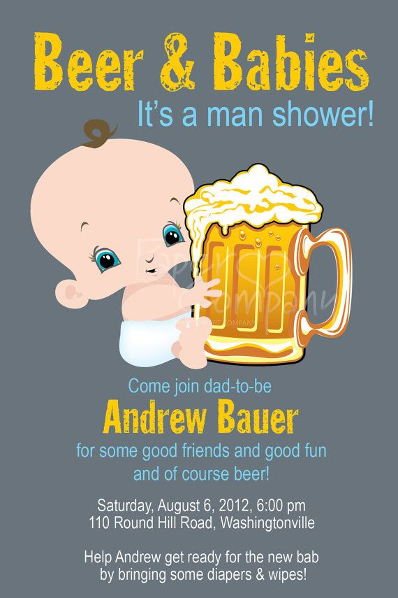 Pamper Party Ideas For Baby Shower
 MAN SHOWER Beer and babies Diaper Party by