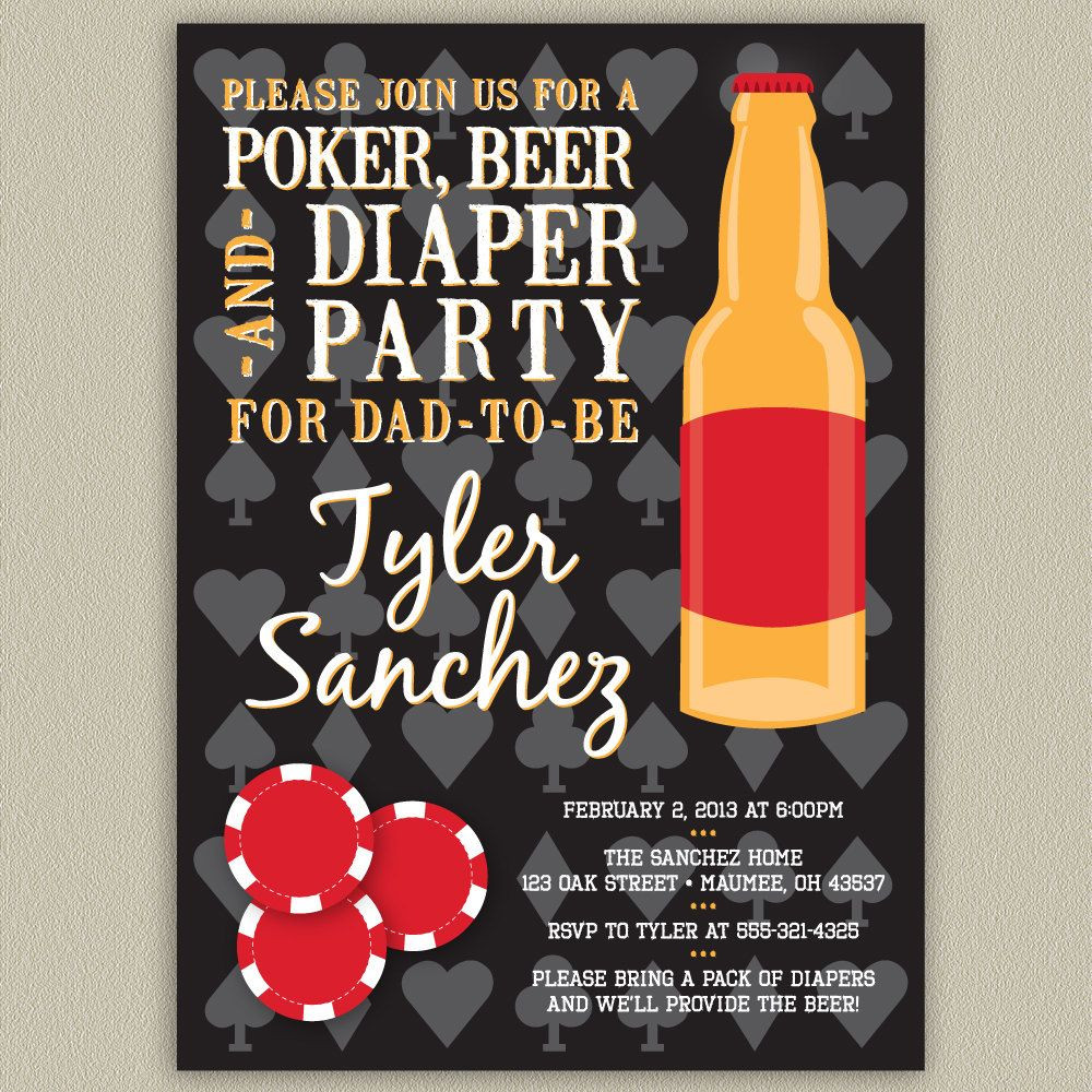 Pamper Party Ideas For Baby Shower
 Poker Beer and Diaper Party for Dad cute