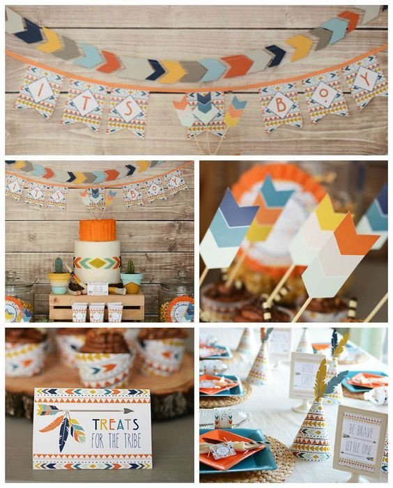 Pamper Party Ideas For Baby Shower
 Tribal Little Brave Man Themed Baby Shower