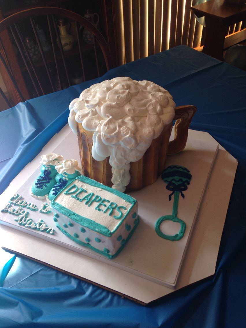 Pamper Party Ideas For Baby Shower
 Beer and Diaper Party Cake