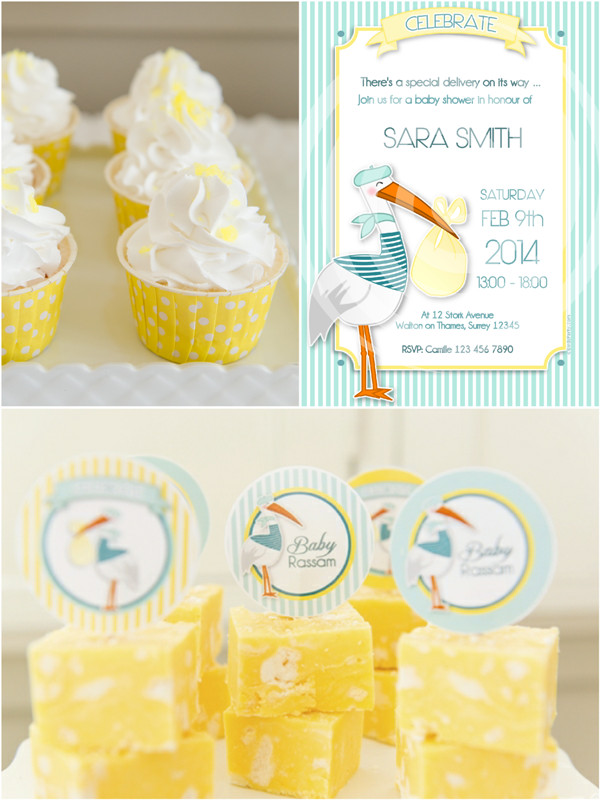 Pamper Party Ideas For Baby Shower
 Stork Themed Baby Shower Brunch & DIY Party Ideas Party