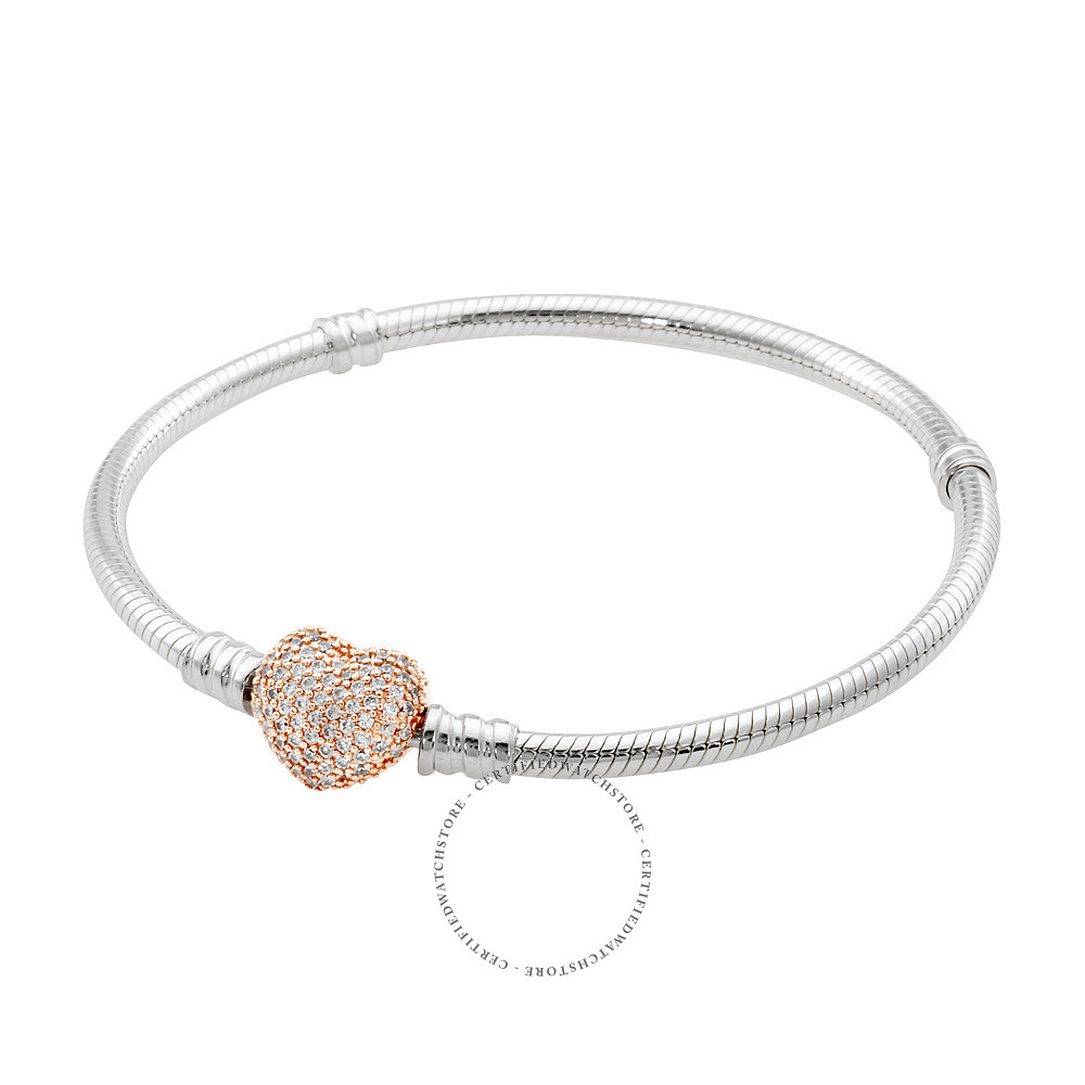 Pandora Silver Bracelet
 Pandora Moments Silver Bracelet with Rose Pave Heart Clasp
