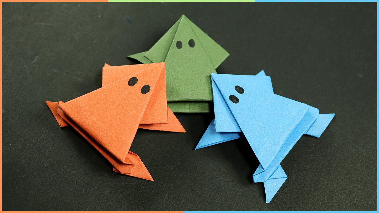 Paper Craft For Children
 Origami Frog that Jumps Easy Fun Paper Craft for Kids