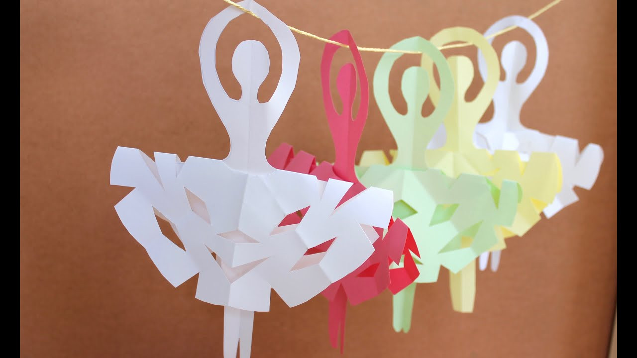 Paper Craft For Children
 Easy paper craft How to make snowflake ballerinas