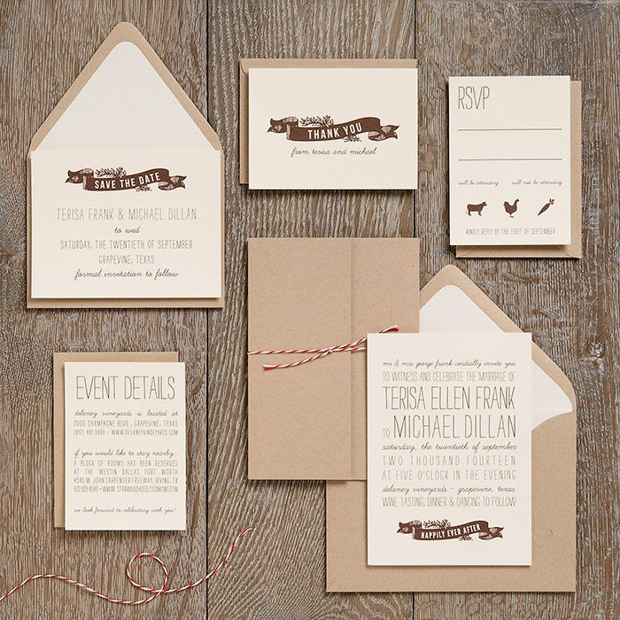 Paper Source Wedding Invitations
 Another craft paper option Love the twine Wedding