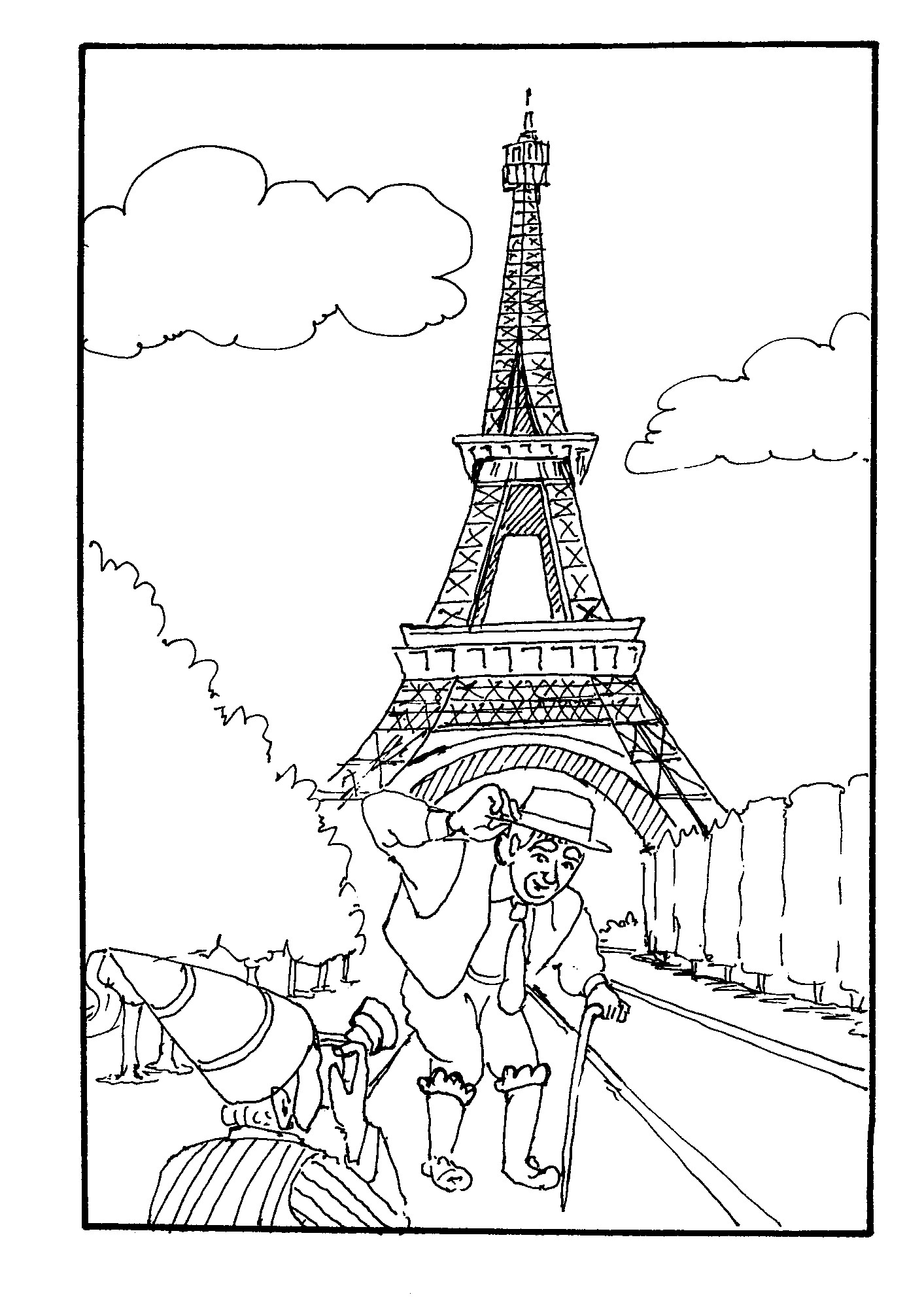 Paris Coloring Pages For Kids
 Eiffel Tower Coloring Pages