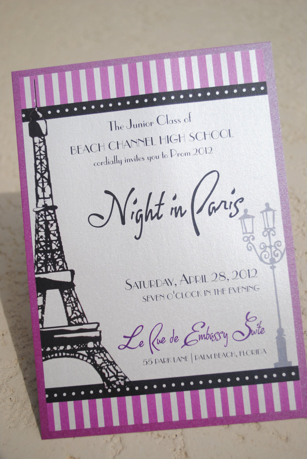 Paris Themed Birthday Invitations
 Night in Paris INVITATION parisian french by designstoimpress
