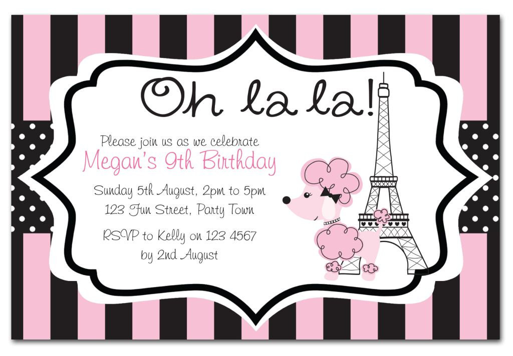 Paris Themed Birthday Invitations
 Paris Themed Birthday Party Invitation & by chicpartyboutique
