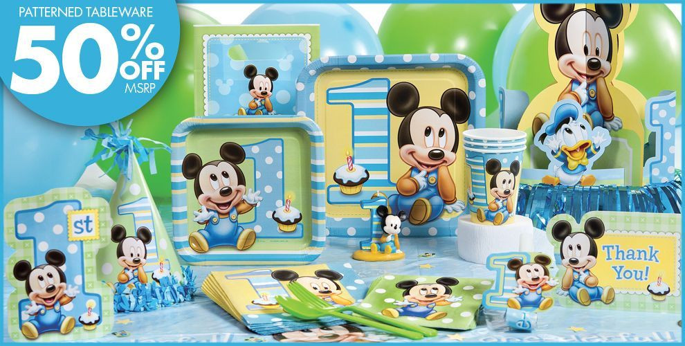 Party City 1st Birthday Boy
 Mickey Mouse 1st Birthday Party Supplies Party City