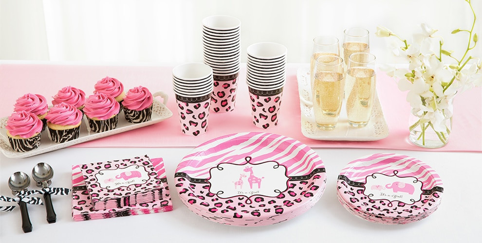 Party City Baby Shower Girl
 Pink Safari Baby Shower Party Supplies