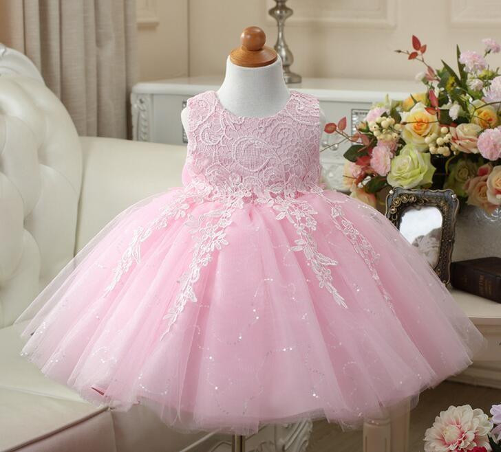 Party Dresses For 1 Year Old Baby Girl
 Red pink white Baby Girls 1 Year Old Birthday Dress Sequin