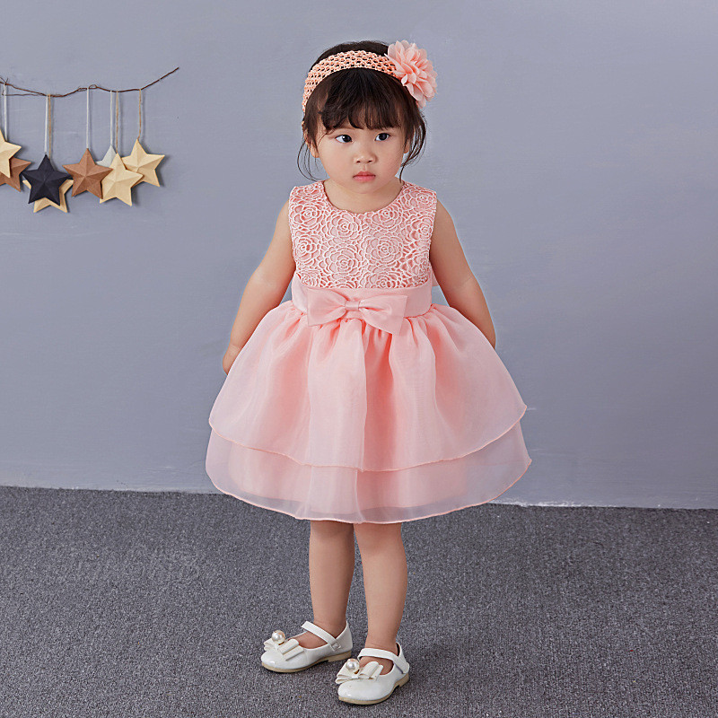 Party Dresses For 1 Year Old Baby Girl
 Pink 1 Year Old Baby Girl Dress Princess Wedding Birthday