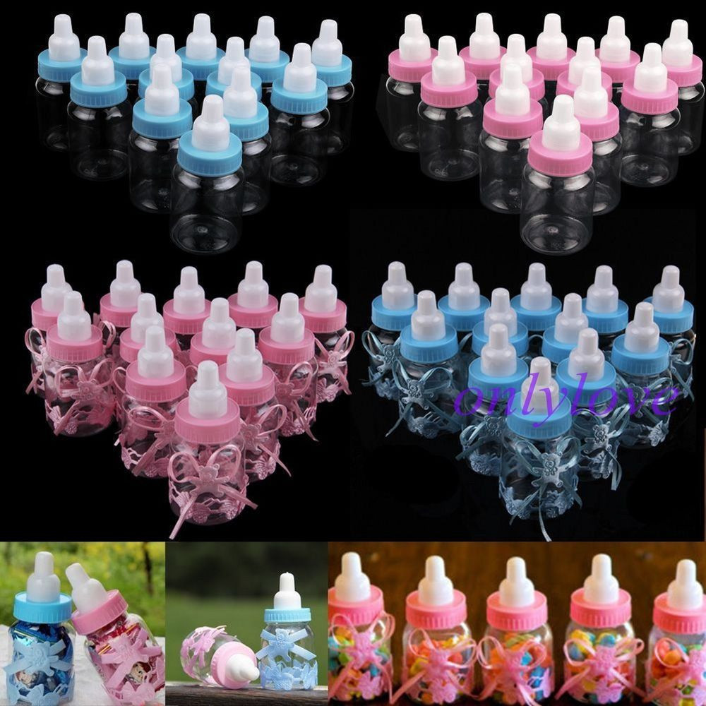 Party Favor Baby
 24 Fillable Bottles for Baby Shower Favors Blue Pink Party