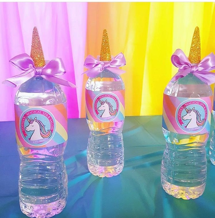 Party Ideas Unicorn Food Glass
 Unicorn water bottles Unicorn party drink ideas