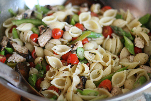 Pasta Salad No Mayo
 Dilled pasta salad with spring ve ables