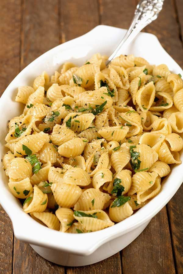 Pasta Side Dishes Recipes
 Garlic Buttered Pasta Shells