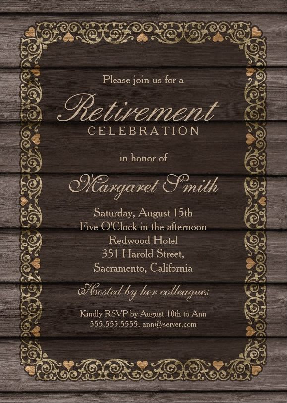 Pastor Retirement Party Ideas
 Rustic Wood Retirement Party Invitation Template