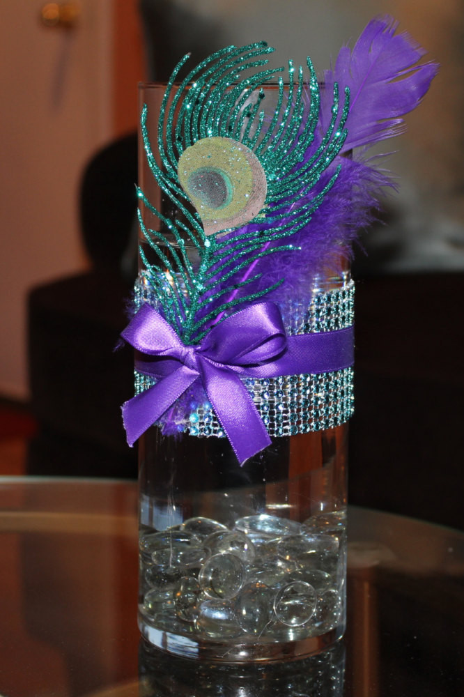 Peacock Decorations For Wedding
 Peacock Bling Centerpiece