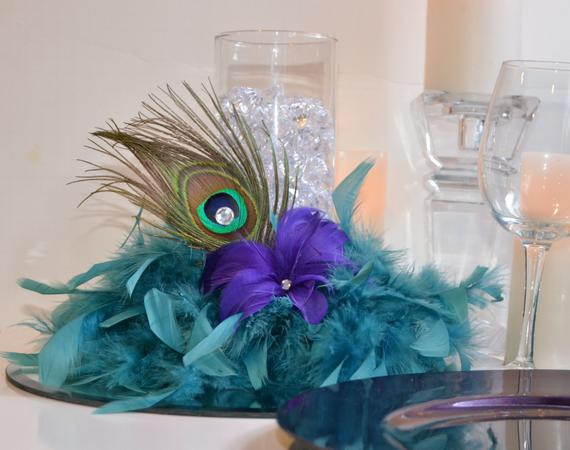 Peacock Decorations For Wedding
 10 Peacock Feather Wedding Reception Centerpieces by