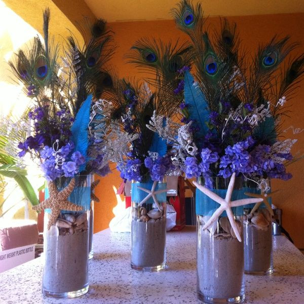 Peacock Decorations For Wedding
 22 best Peacock Feather Centerpieces and More images on