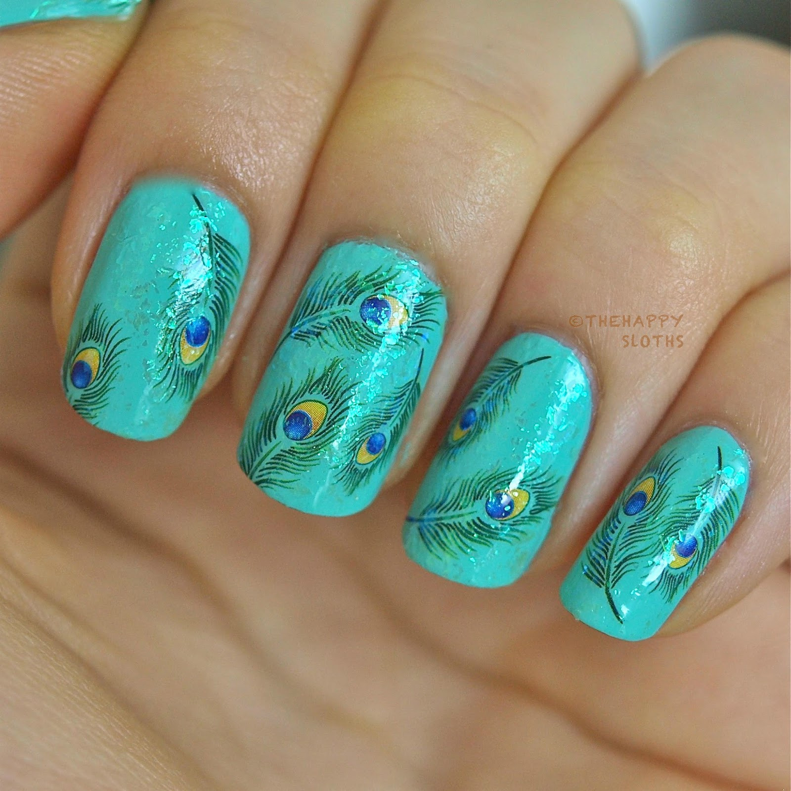 Peacock Nail Designs
 Peacock Feather Nails Manicure Featuring Peacock Feather