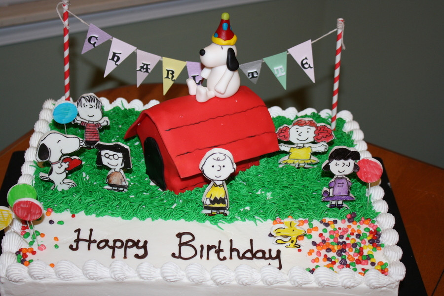 Peanuts Birthday Cake
 Snoopy Birthday Cake With Hand Painted Figurine Tfl