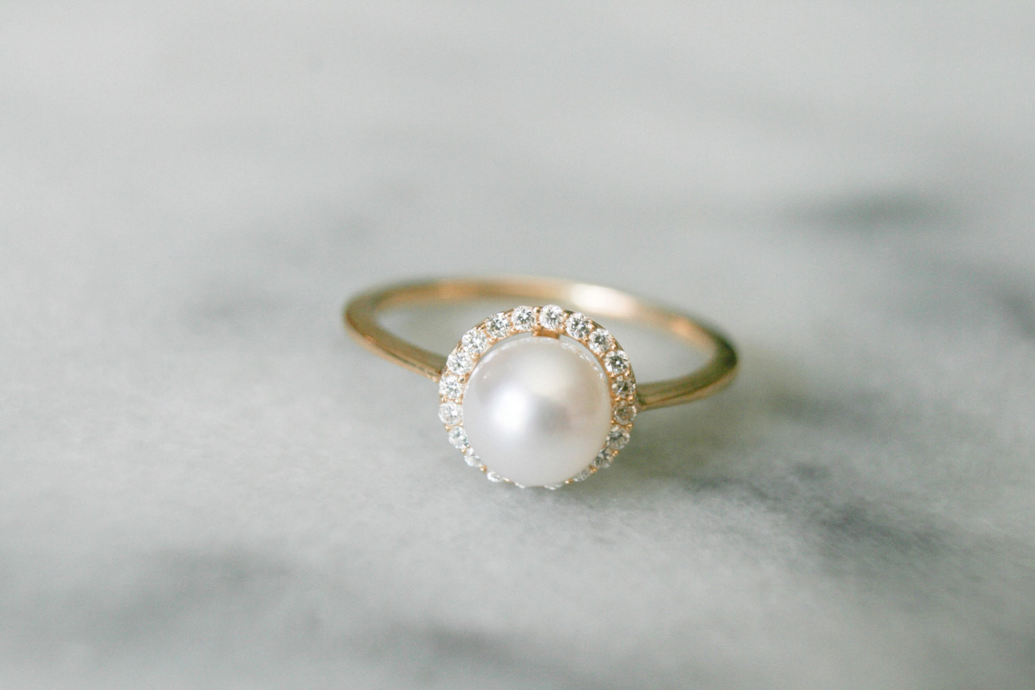 Pearl And Diamond Engagement Rings
 Dainty Diamond Halo Pearl Ring Pearl Engagement Ring Diamond