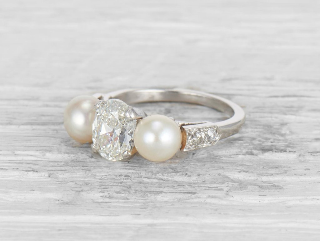 Pearl And Diamond Engagement Rings
 Vintage Engagement Ring Settings