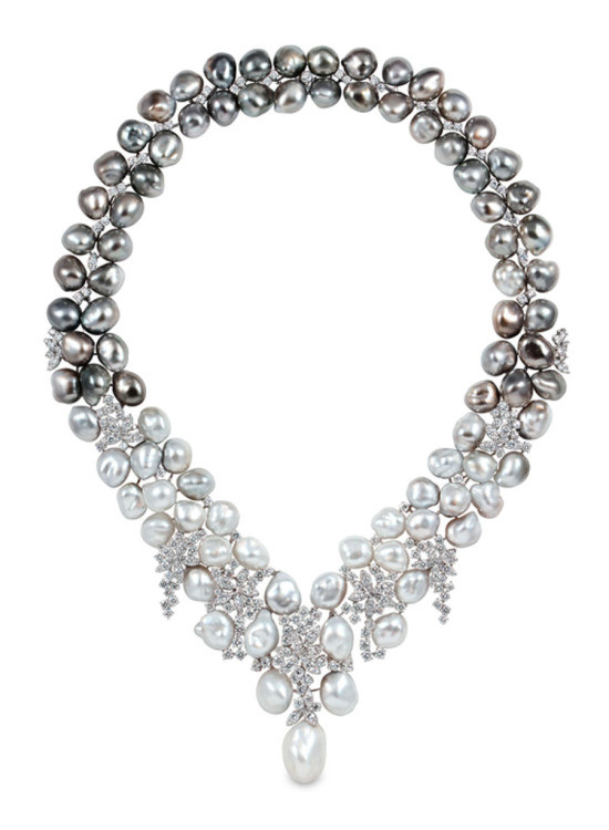 Pearl And Diamond Necklace
 Mikimoto THE GEM STANDARD