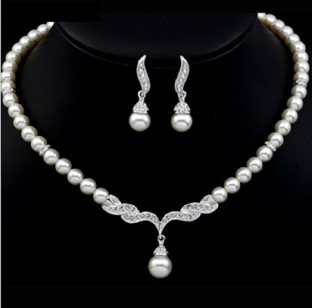 Pearl Bridal Jewelry Sets
 White Ivory Pearls Wedding Bridal Bridesmaid Prom