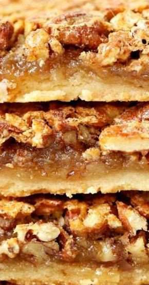 Pecan Pie Bars With Shortbread Crust
 Southern pecan pie bars with shortbread crust