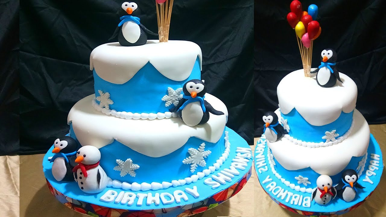 Penguin Birthday Cake
 How To Make 3 Steps Penguin Birthday Cake