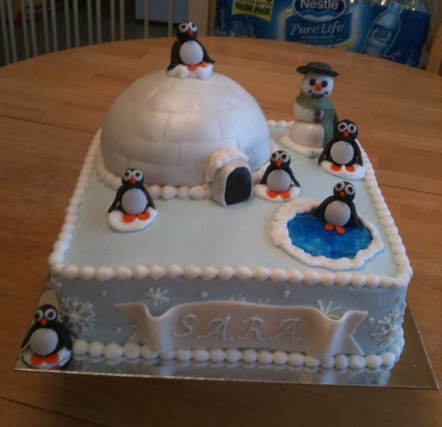 Penguin Birthday Cake
 Wintery Penguin Birthday Cake Penguins And Made Fondant