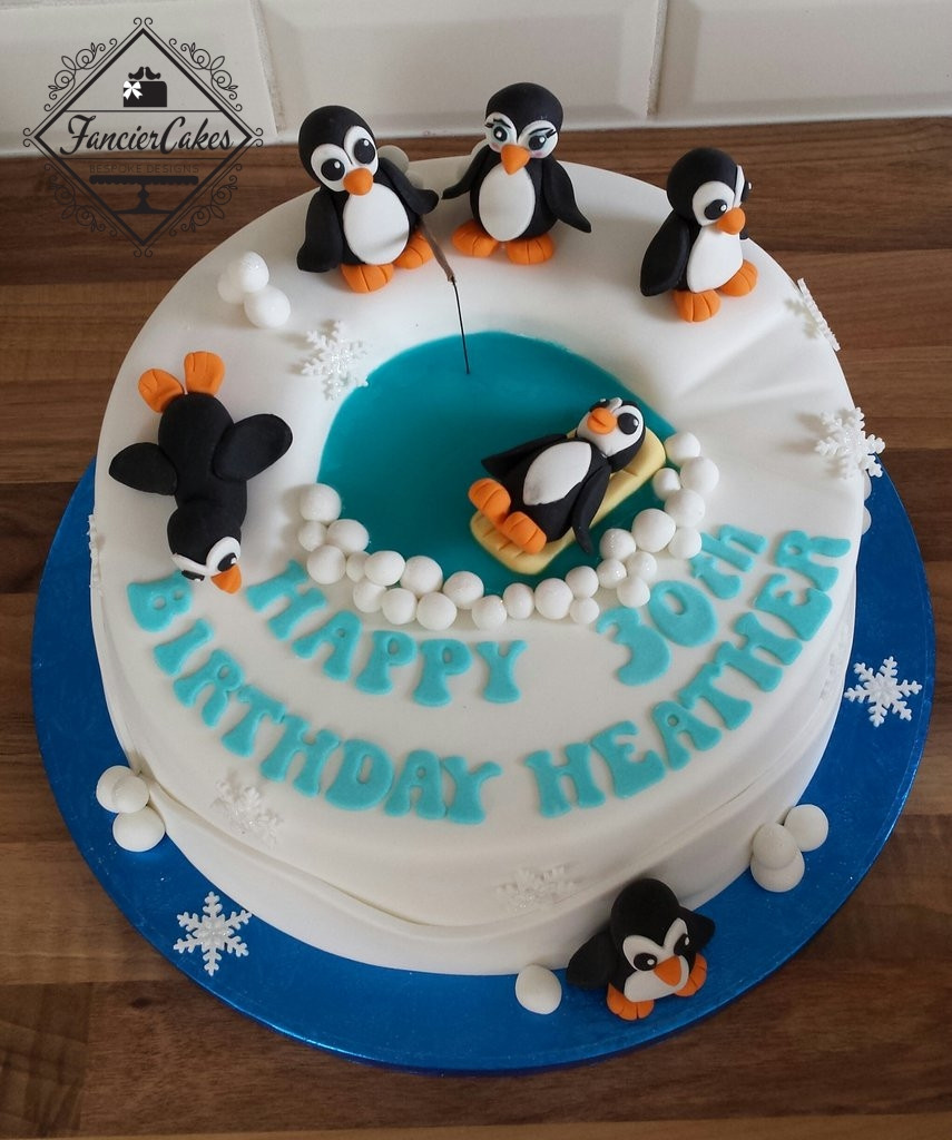 Penguin Birthday Cake
 Penguin Themed Birthday Cake Fancier Cakes