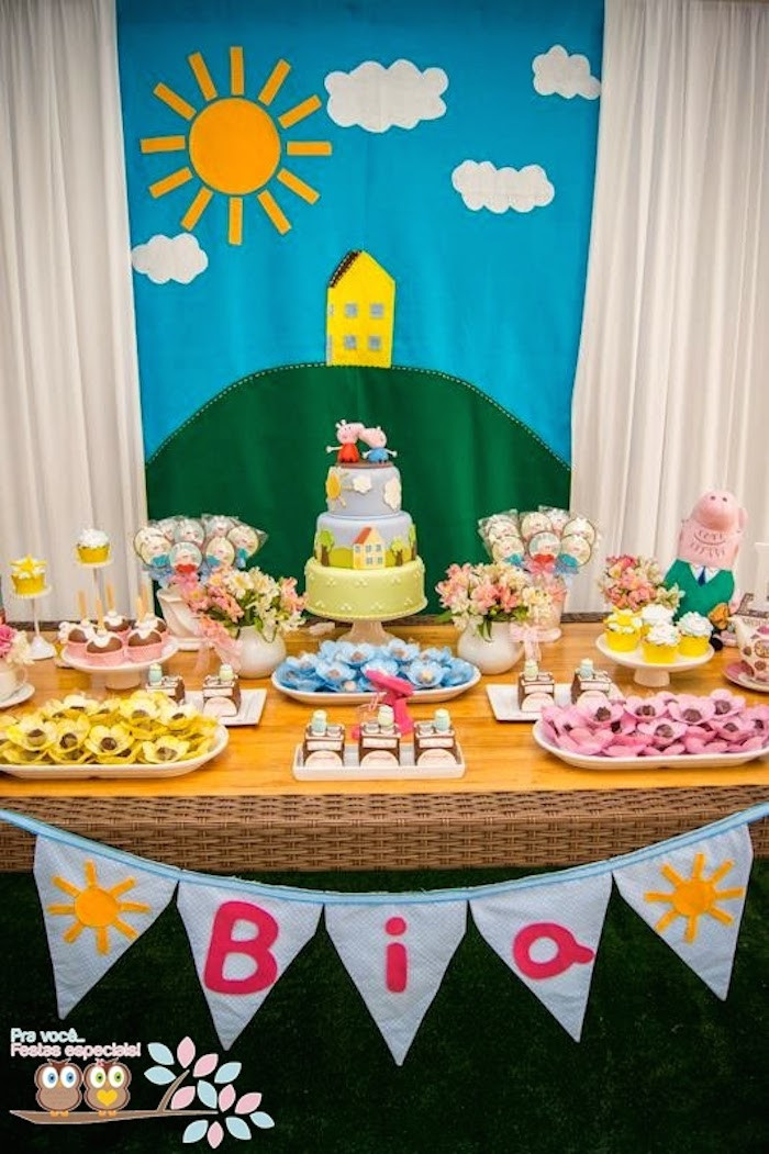 Peppa Pig Birthday Decorations
 Kara s Party Ideas Peppa Pig themed birthday party with
