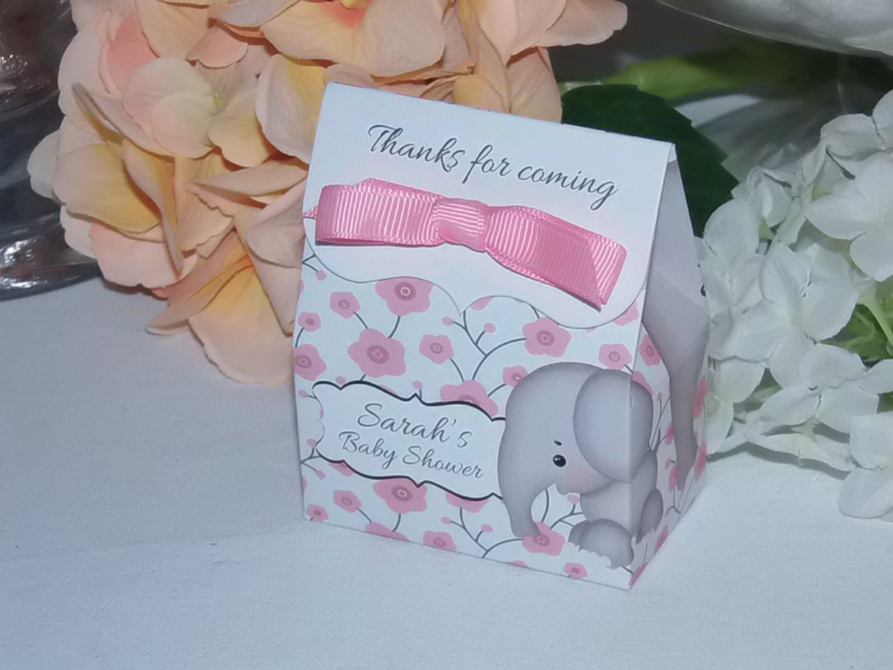 Personalized Baby Shower Gift Bags
 Elephant Favor Bags Personalized Baby Shower Favors Pink