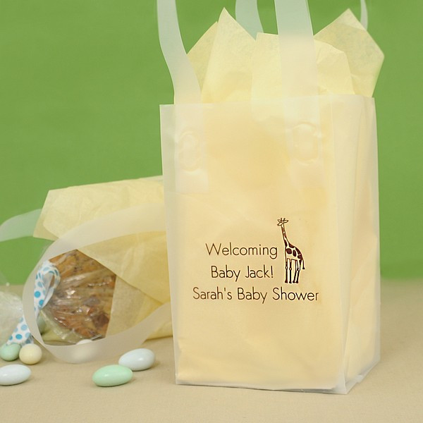 Personalized Baby Shower Gift Bags
 4 x 6 Custom Printed Clear Frosted Baby Shower Gift Bags